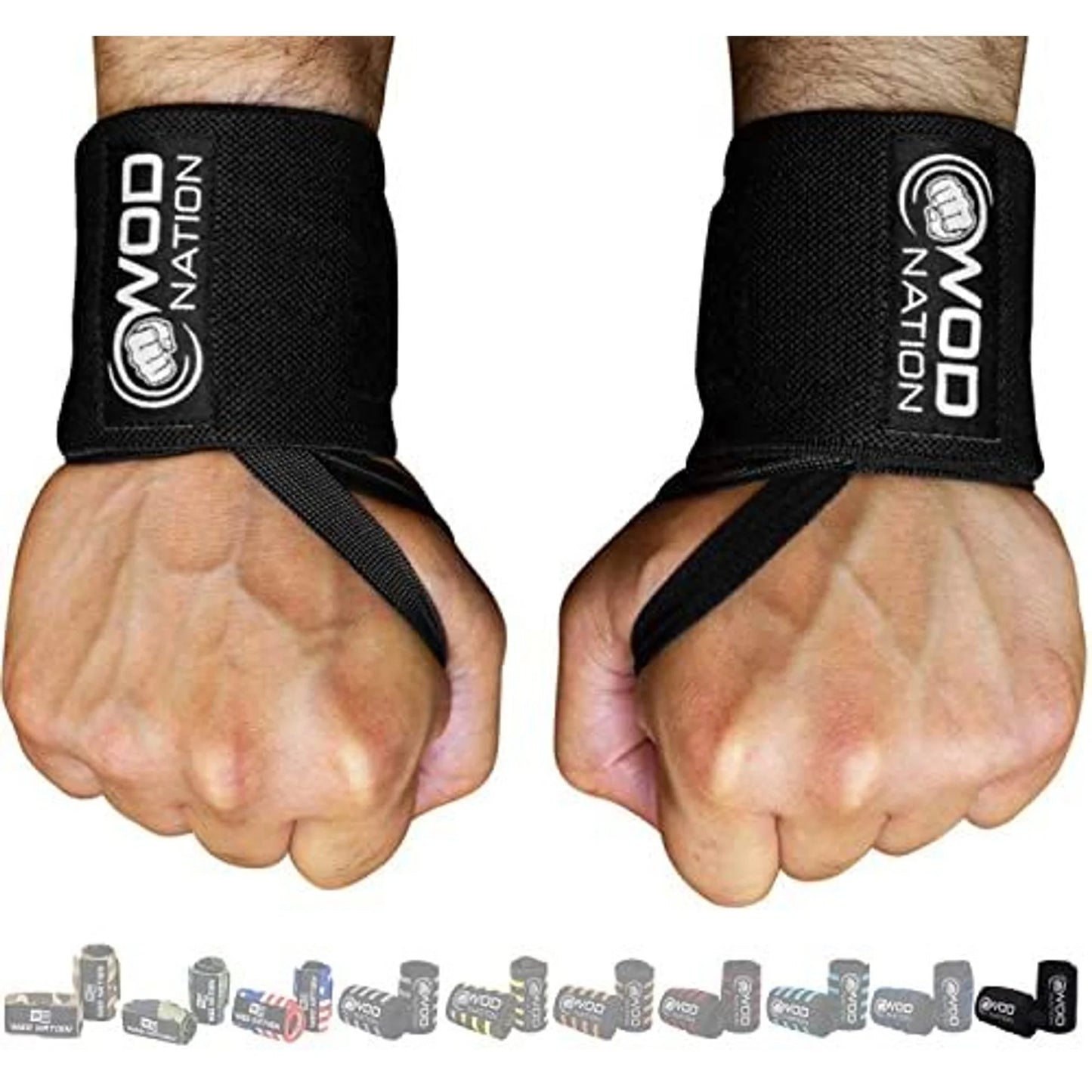12 Inch Professional Wrist Wraps & Straps for Gym - Black - Apex Athletics