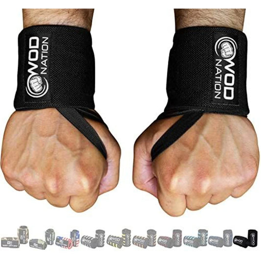 12 Inch Professional Wrist Wraps & Straps for Gym - Black - Apex Athletics