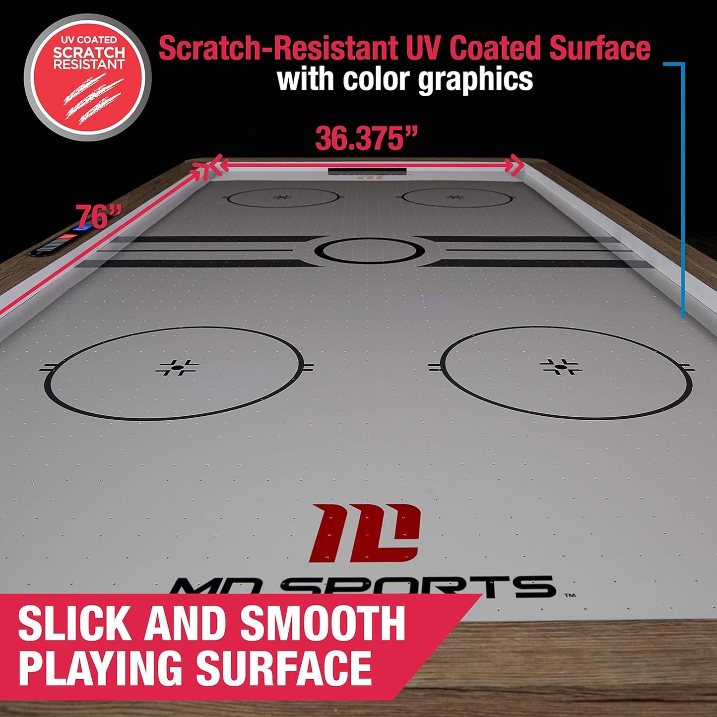 Air Hockey Table with Arcade Electronic Scorer, Perfect for Family Game Rooms - Apex Athletics