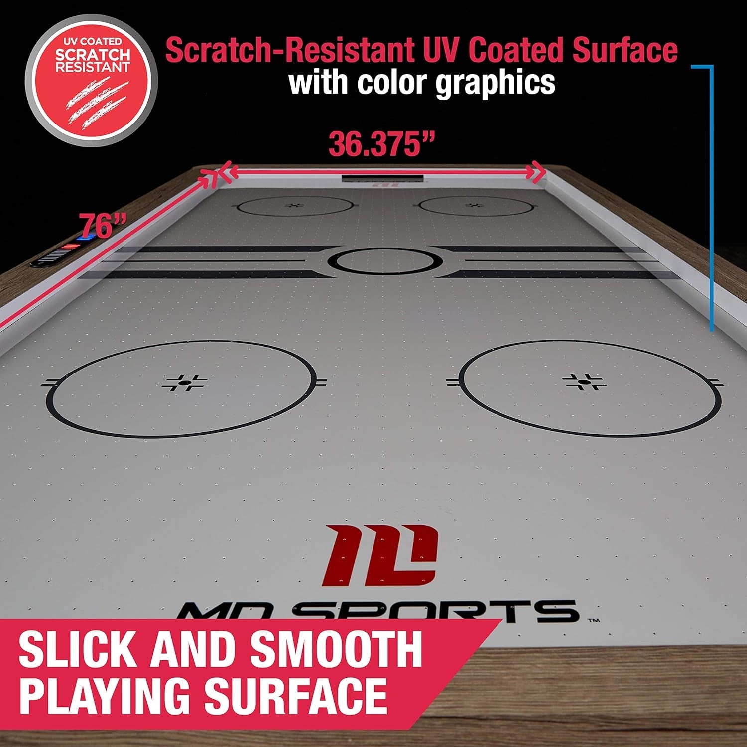 Air Hockey Table with Arcade Electronic Scorer, Perfect for Family Game Rooms - Apex Athletics