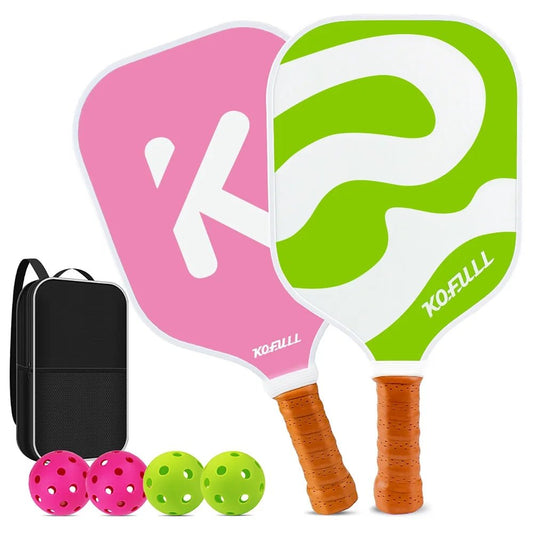 Fiberglass Pickleball Paddles Set - Pink & Green, Ideal for Women & Beginners - Apex Athletics